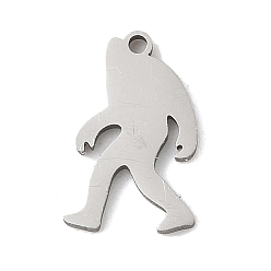 Нержавеющая Сталь Цвет 201 прелести нержавеющей стали, лазерная резка, очарование снежного человека, анти-тускнение, цвет нержавеющей стали, 11.5x6.5x1 мм, отверстие : 1 мм