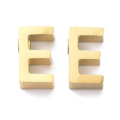 Letter E Ионное покрытие (ip) 304 брелоки из нержавеющей стали, алфавит, золотые, letter.e, 8x4.5x3 мм, отверстие : 1.8 мм