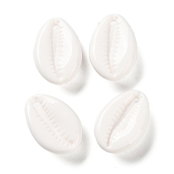 Белый Непрозрачные акриловые подвески на тему океана, форма раковины каури, белые, 25x17.5x9 мм, отверстие : 2 мм, о 210шт / 500G