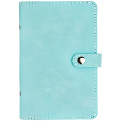 Turquoise Pâle Couverture de carnet en cuir PU, rectangle, turquoise pale, 190x125x27mm