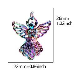 Rainbow Color Подвески из сплава цвета радуги, ангельские прелести, 26x22x2 мм