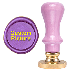 Золотой DIY альбом, пустая латунная сургучная печать штамп головы и ручки, круглые, сирень, золотые, 3x9 см