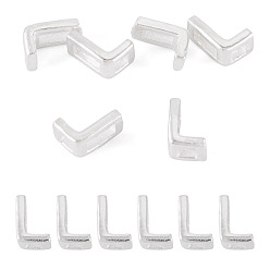 Letter L 6шт. 925 полые бусины с инициалами из стерлингового серебра, серебряные, Письмо L, 5.5~6x3.5~4x3 мм, отверстие : 3.5~4x1.3~1.7 мм