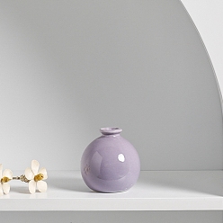 Thistle Mini Ceramic Floral Vases for Home Decor, Small Flower Bud Vases for Centerpiece, Round Vase, Thistle, 68~70x70~72mm, Hole: 20mm