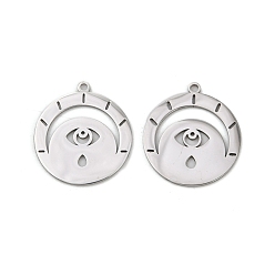 Нержавеющая Сталь Цвет 201 подвески из нержавеющей стали, лазерная резка, Злые чары глаз, цвет нержавеющей стали, 20x17.5x1 мм, отверстие : 1.2 мм