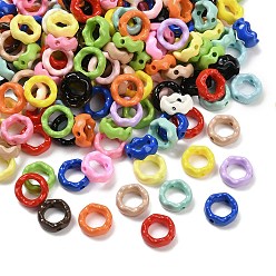 (52) Непрозрачная лаванда Непрозрачная акриловая рамка из бисера, кольцо, разноцветные, 11x4.5 мм, отверстие : 1.4 мм