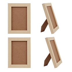 Цвет Древесины Твердые деревянные фоторамки, стеклянные картинки, для настольной фоторамки, прямоугольные, деревесиные, 18x13x1.55 см, внутренний размер: 14x9 см