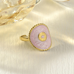 Розовый 304 из нержавеющей манжеты кольца стальные эмалированные, овальные, туманная роза, внутренний диаметр: 15~20 мм