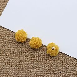 Желтый Кулоны из волокна, с позолоченным сплавом, для ювелирных изделий diy, Серьги, круглые, желтые, 17~17.5x14.50 мм, отверстие: 1.50 мм