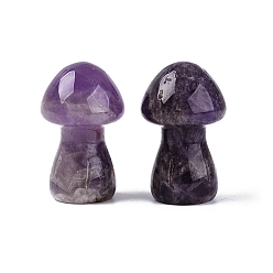 Аметист Украшения для демонстрации грибов из натурального аметиста, фигурка для украшения домашнего рабочего стола, 35~37x21~22.5x21~22.5 мм