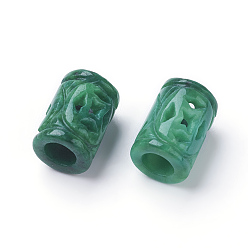 Myanmar Jade Natural Myanmar Jade/Burmese Jade European Beads, Large Hole Beads, Dyed, Column, 14x10mm, Hole: 5mm