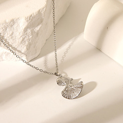 Shell Shape 304 подвесные из нержавеющей стали ожерелья, цвет нержавеющей стали, формы раковины, 17.72 дюйм (45 см)