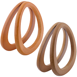 (52) Непрозрачная лаванда 4шт. 2 цвета деревянная ручка для сумки, треугольный, аксессуары для замены сумок, разноцветные, 12.9x14.5 см, Внутренний диаметр: 9.9x10.6 cm, 2 шт / цвет