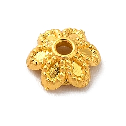 Golden Alloy Bead Caps, 6-Petal, Flower, Golden, 5.5~6x2mm, Hole: 1mm
