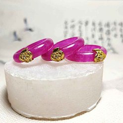 Фуксин Кольца из кварцевого кристалла и сплава, золотые, фуксиново-красные, внутренний диаметр: 17~20 мм
