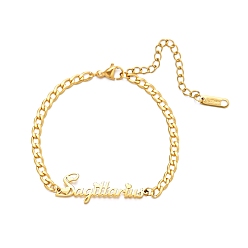 Стрелец Браслет из нержавеющей стали с двенадцатью созвездиями, Стрелец, 5-7/8 дюйм (15 см)