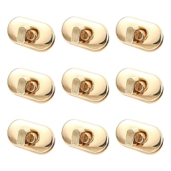 Light Gold 10 Sets Alloy Bag Tuck Lock Clasp, Purse Thumb Press Closure, Light Gold, 3.5x1.85x0.3cm, Hole: 14.5x7.5mm