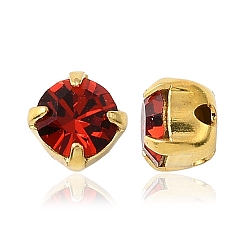 90075 Red Velvet Preciosa® maxima crystal в пришивной чашке, чешский хрусталь, с настройками латуни, 719 35 021 шатон (круглый), золотые, 90075 красный бархат, ss 16 (3.8~4 мм)
