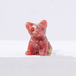 Джаспер Статуэтка собаки из натуральной яшмы, украшения из энергетических камней, 20x30 мм