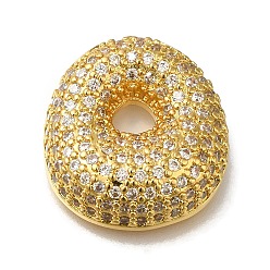 Letter O Латунь с кубическим цирконием подвеской, без кадмия, без никеля и без свинца, Письмо O, Письмо O, 22x21x7.5 мм, отверстие : 4 мм