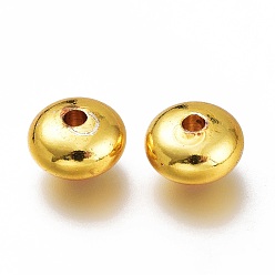Золотой Spacer бисер латунные, долговечный, диск, золотые, 7.7x4.3 мм, отверстие : 1.7 мм