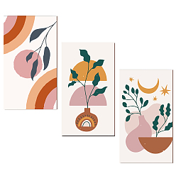 Other Plants Украшения для стен из дерева, для украшения дома, Растение, 300x170x6 мм, 3 стили, 1 шт / стиль, 3 шт / комплект