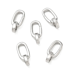 Platinum SHEGRACE Brass Clasps, Cadmium Free & Lead Free & Nickel Free, Platinum, 19x8x6mm, Hole: 3x3.5mm
