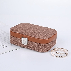 Chocolate PU Leather Jewelry Packaging Boxes with Mirror Inside, for Necklaces Earrings Storage, Chocolate, 10x15x4.5cm