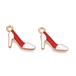 (123L) Белый крем непрозрачный блеск Подвески из эмали и сплава, золотой свет, без свинца и без кадмия, очарование туфель на высоком каблуке, огнеупорный кирпич, 19.5x10x1 мм, отверстие : 1.6 мм