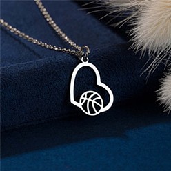 Сердце 304 подвески из нержавеющей стали с лазерной резкой, цвет нержавеющей стали, не тускнеет, сердце, 15.75 дюйм (40 см), Кулон : 18x13 мм