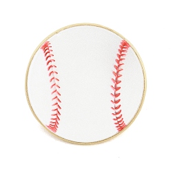 Baseball Спортивные эмалированные значки, Застежки для значков из золотого сплава для рюкзаков и одежды, белые, бейсбол, 25.35 мм