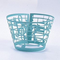 Medium Turquoise Musical Note Cupcake Wrappers, Laser Cut Liner Artistic Baking Cup Wraps, for Wedding Party Birthday Decoration, Medium Turquoise, 8.5x21.5x0.03cm