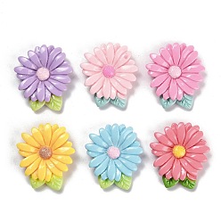 (52) Непрозрачная лаванда Непрозрачные кабошоны из смолы, цветок, разноцветные, 31.5x28.5x7.5 мм