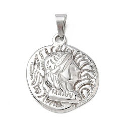 Stainless Steel Color 304 Stainless Steel Pendants, with 201  Stainless Steel Ice Pick Pinch Bails, Irregular Shape with Abstract Painting Charms, Stainless Steel Color, 23x20x2.5mm, Hole: 6x3mm.