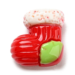 Christmas Socking Кабошоны из непрозрачной рождественской смолы, мультяшные кабошоны, рождественские носки, 14x12.5x7 мм