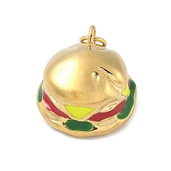 Золотой 304 нержавеющей стальной эмали подвески, с целью перехода в кольце, гамбургер очарование, золотые, 18x13 мм, отверстие : 3.3 мм