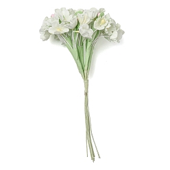 Honeydew Cloth & Paper & Iron Artificial Mini Flower Bouquet for DIY Crafts, Floral Arrangements, Honeydew, 55~67x35~40mm