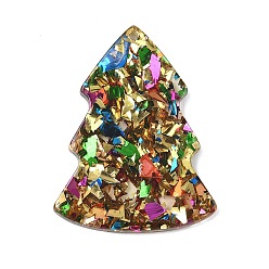 Разноцветный Акриловый кабошоны, рождественская елка, красочный, 35.5x27x2~2.5 мм