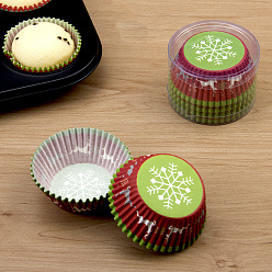 Снежинка Бумажные стаканчики для выпечки, рифленая формочка для кексов, Новогодняя тема, аксессуары для выпечки, колонка, снежинка шаблон, 75x35 мм, о 100 шт / комплект