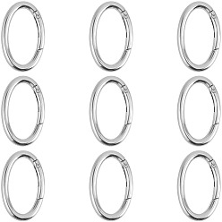 Платина 10пружинные кольца из цинкового сплава, овальные, платина, 47.5x29.5x5 мм