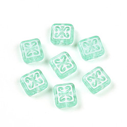 Светло-голубой Прозрачные акриловые бусины, прямоугольные, светло-голубой, 11x12x5 мм, отверстие : 1.6 мм, Около 833 шт / 500 г