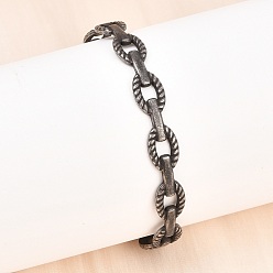 Античное Серебро 316 браслеты-манжеты из хирургической нержавеющей стали с овальными звеньями, античное серебро, 3/8 дюйм (0.85 см), внутренний диаметр: 1-7/8x2-1/2 дюйм (4.8x6.2 см)