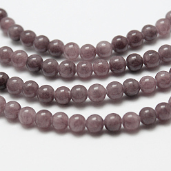 Розово-Коричневый Естественный желтый нефрит бисер нитей, окрашенные, круглые, розово-коричневый, 6 мм, отверстие : 1 мм, около 70 шт / нитка, 15.75 дюйм