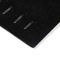 Black Wood Jewelry Pendant Display Planks, with Velvet, Rectangle, Black, 250x200x4mm