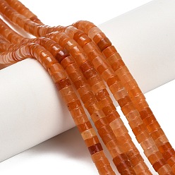 Красный Авантюрин Натуральный красный авантюрин бисер нитей, диск, Heishi бусы, 4x2~2.5 мм, отверстие : 0.7 мм, около 158~160 шт / нитка, 14.96''~15.16'' (38~38.5 см)