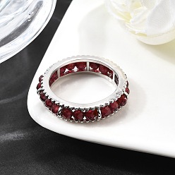 Гранат Оригинальный дизайн 925 кольца из стерлингового серебра, с естественной гранат, Реальная платина, 5.5 мм, внутренний диаметр: 18 мм