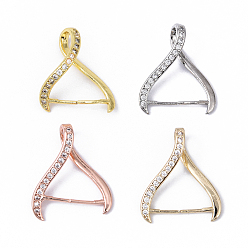 (52) Непрозрачная лаванда 4 шт. 4 цвета стойка покрытие латунь микропаве кубический цирконий ледоруб зажимные скобы, долговечный, без кадмия и без свинца, разноцветные, 18x20x5.5 мм, отверстие : 3 мм, штифты : 1 мм, 1 шт / цвет
