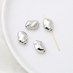 Самородки Spacer бисер латунные, платина, самородки, 13x15 мм, отверстие : 2 мм.