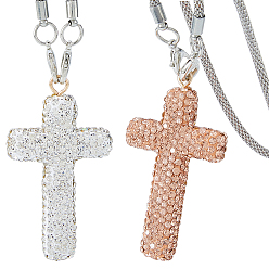 (52) Непрозрачная лаванда 2шт. 2 цветов железные стразы крестообразные подвески украшения, для оформления салона автомобиля, разноцветные, 273 мм, 1 шт / цвет