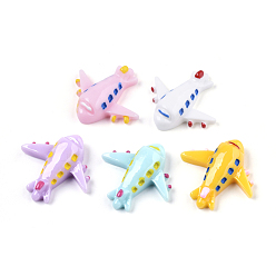 (52) Непрозрачная лаванда Непрозрачные кабошоны из смолы, самолет, разноцветные, 26x28x8 мм